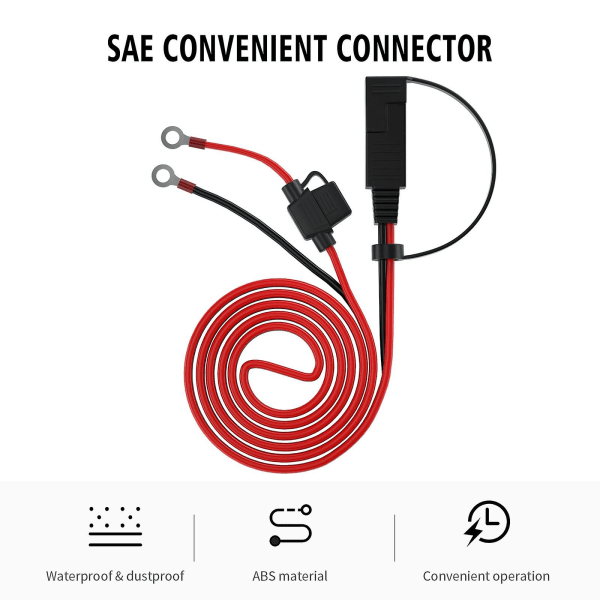 Sae Connector 4.59ft 12v Ring Terminal Sae To O Ring Connecters Forlængerledning Kabel Connector Sae