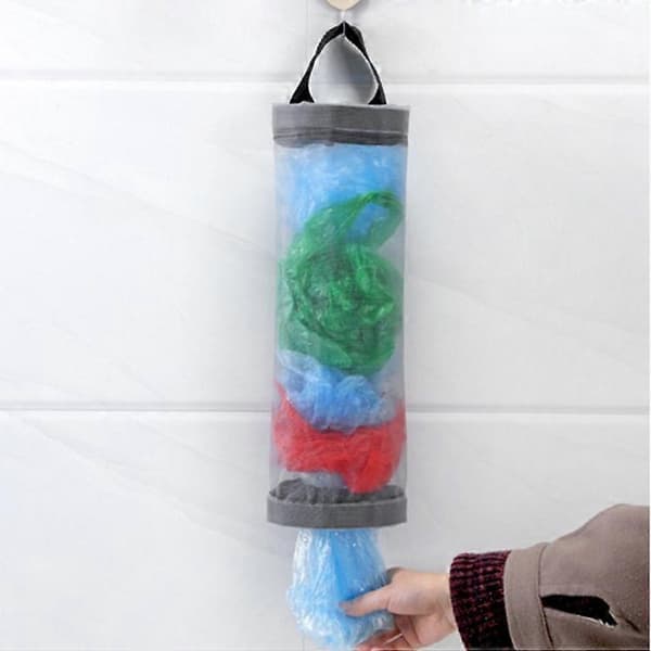 2 Plastpose Dispensere, Sammenleggbare Hengende Oppbevaringsposer
