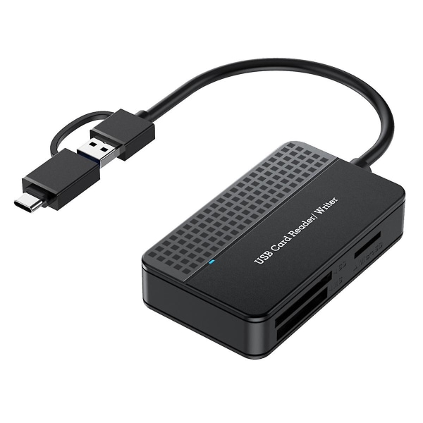 Läsare 4-i-1, Tf Sd Ms Card Reader Multi Card Adapter Extern för datorkamera USB 3.0 & USB C