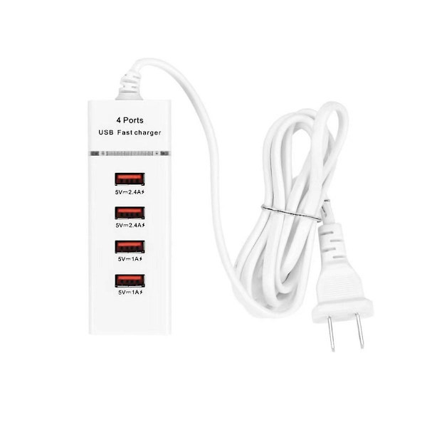 4-ports USB hurtiglader reiseadapter 5V 3A QC 3.0 rask lading for telefoner USB-hub for mobiltelefon
