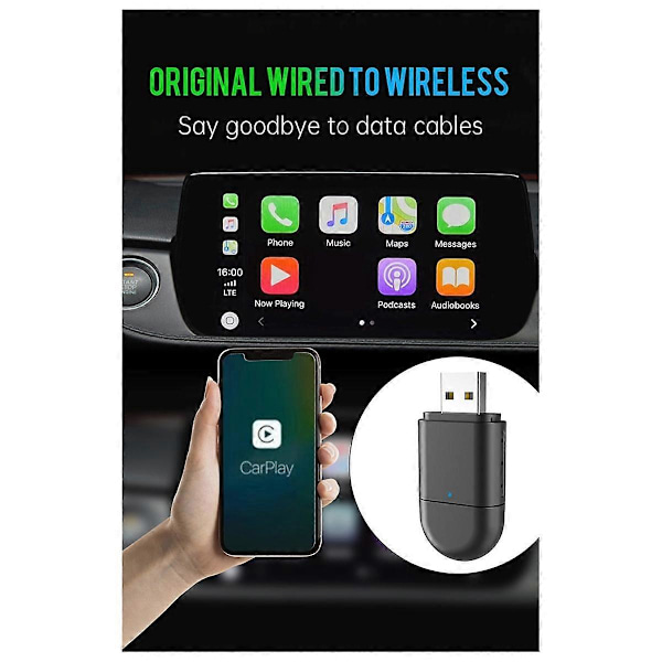 2-in-1 Langaton Carplay Android Auto -sovitin Älykäs AI Box Dongle Tukee USB- ja Type-C-liitäntöjä Langallisesta Langattomaan