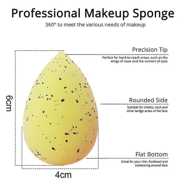 3 st Sminksvampar, Sminksvamp för Foundation, Beauty Egg med Fläckigt Mönster - Stil 2