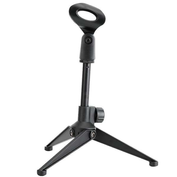 Holdbar ABS Bord Tripod Stativ Justerbar Desktop Mic Klemme Klip Holder til Mikrofon