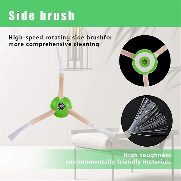 Reservedeler Kompatible for Combo J7+/plus Robotstøvsuger, Gummibørster for flere overflater