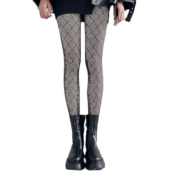 Sorte Strømper Ternede Strømper Strømpebukser Gennemsigtige Plaid Tights Net Mønstret