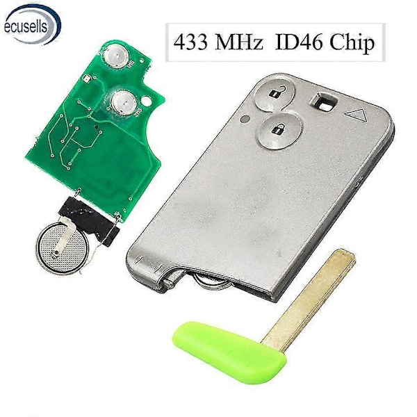 2-knapps Smart Card Fjärrnyckel För Renault Laguna Espace Vel Satis 2001-2007 433mhz Id46 Chip Pcf7947 Med Text På Skalet