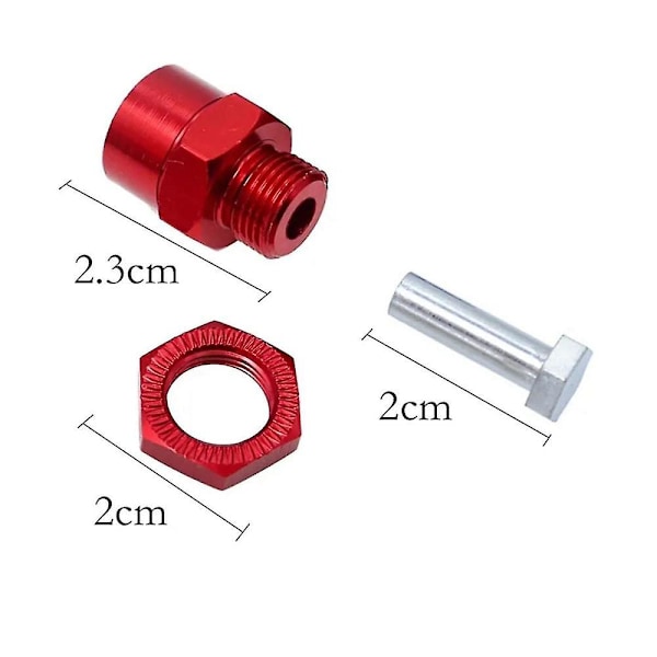 4st Metall Hex Adapter 12mm Till 17mm Hjul Hex Adapter Förlängning Konverteringsmuttrar För 1/10 Rc Bil, silver