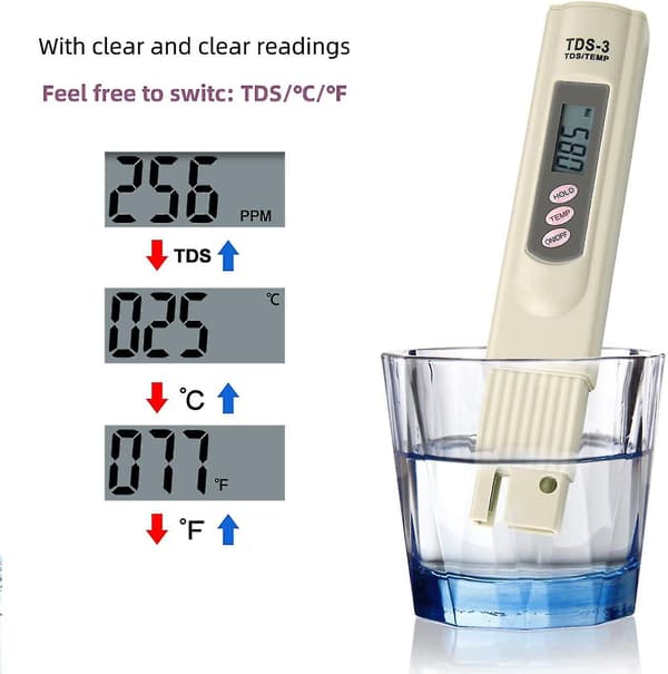 LCD Digital TDS-3 Mätare Temp PPM Testare Penna för Testning av Vattenkvalitet
