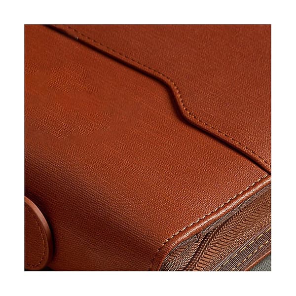 Dragkedja Portfolio Organizer, Läder Padfolio Binder, Professionell Affärsmapp, Organizer För