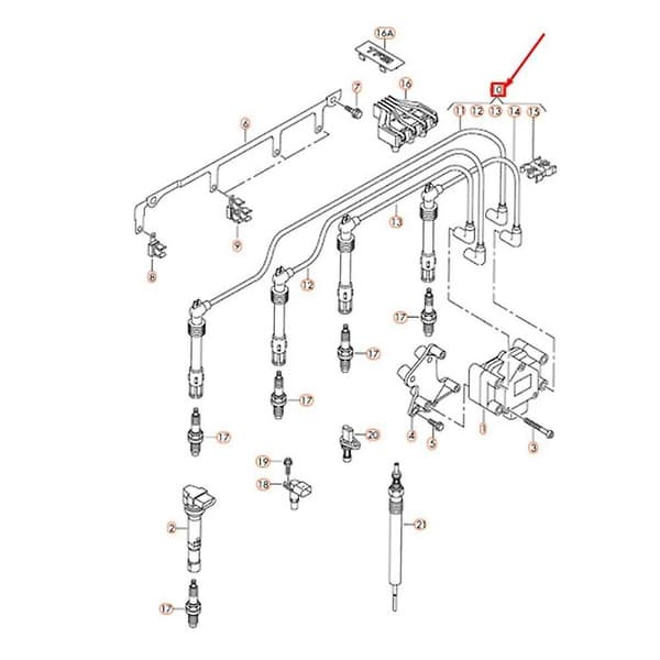 4st Auto Tändningskit Tryckdämpad Tändkabel För Golf Idea 1.2t 03f905409c