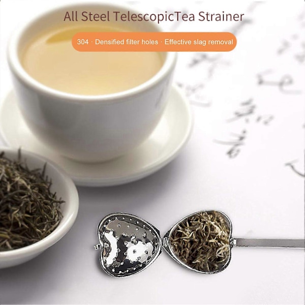 Hjerteformet Te-infuser i Rustfrit Stål med Holdbar Krypteret Netdesign til Løse Te-blade - Bedre Te