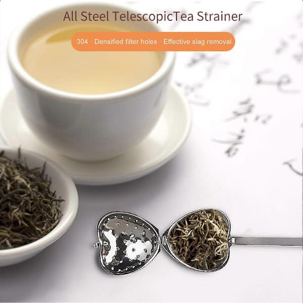Hjerteformet te-infuser i rustfritt stål med slitesterk kryptert nettdesign for løs te, bedre te