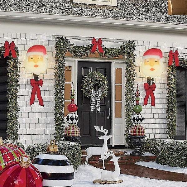 2 st julbelysning för veranda, tomte, utomhusdekoration, semesterlampskärm