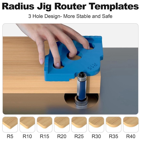 Radius Jig Router Maler 4 stk, Hjørne Radius Routing Maler, High Hardness Abs+cnc Routing R