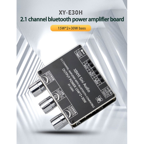 Xy-e30h 2.1-kanavainen Bluetooth 5.1 äänivahvistinkorttimoduuli korkea ja matala 15wx2+30w subwoofer-vahvistin