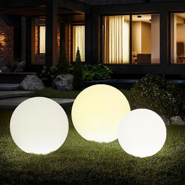 Trädgårdsklot Lampa Utomhus, 30cm LED Solcellsdriven Lysande Boll Lampa, RGB Färgskiftande IP54 Vattentät Solcellslampa för Trädgård, Landskapsbelysning Stämningslampa för P