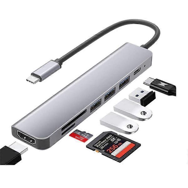 Type-c syv-i-en dockingstation usb-c til hdmi usb SD/TF kortlæser til macboook pro