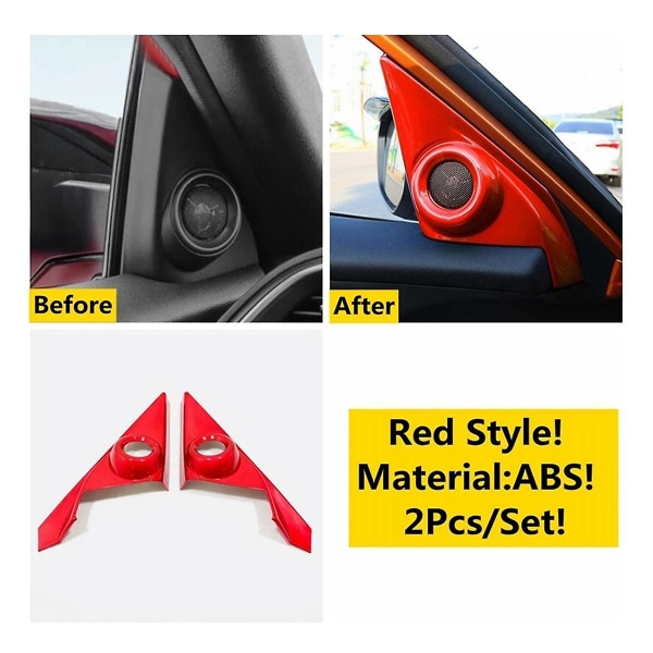 Röd bildörr stereohögtalare Cover Trim för 10:e 2016-2021