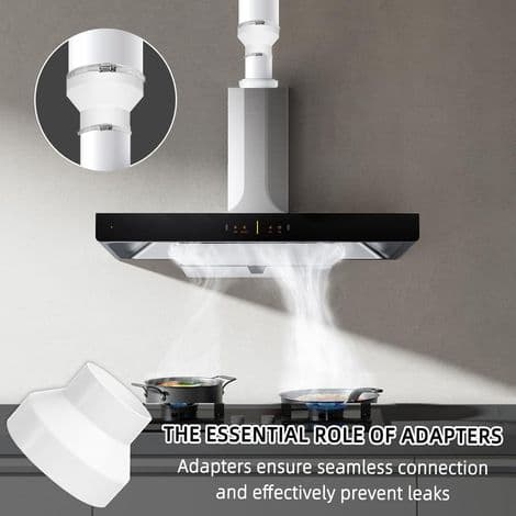 150 mm til 100 mm afløbsrørsadapter, rund røradapter med 2 rustfri stålklemmer, rørfitting til ventilationssystem, ventilationskanal