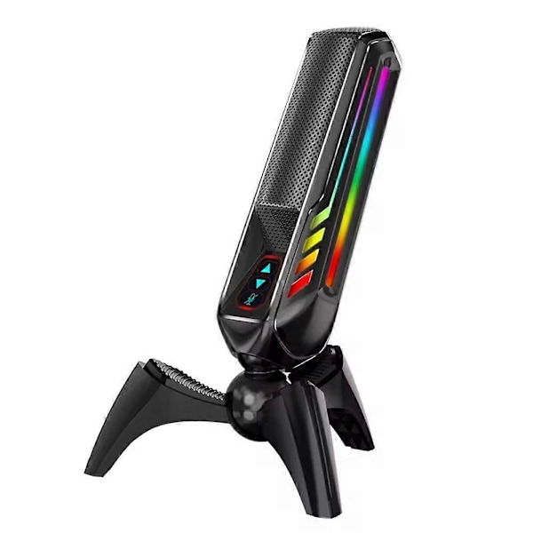 NY HK4 RGB Spillmikrofon Profesjonell Live Streaming Kondensator Desktop USB Støydemping Po