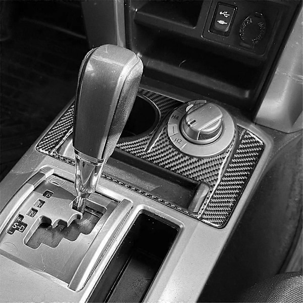 Kulfiber til 4Runner 2010-2020 LHD Center Control Cup Holder Panel Cover Interiør Tilbehør