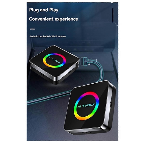 Android 13 Ai TVBox Ai Box Carplay WIFI6 2G+16G Trådlös Carplay/Android Auto Carplay till Android Ai