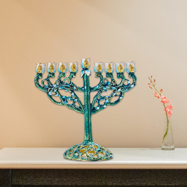 Hanukkah Star Menorah David Candelabra Lys Lysestake Holder Håndmalt Home Decoration Party Festival Lysestake Gaver