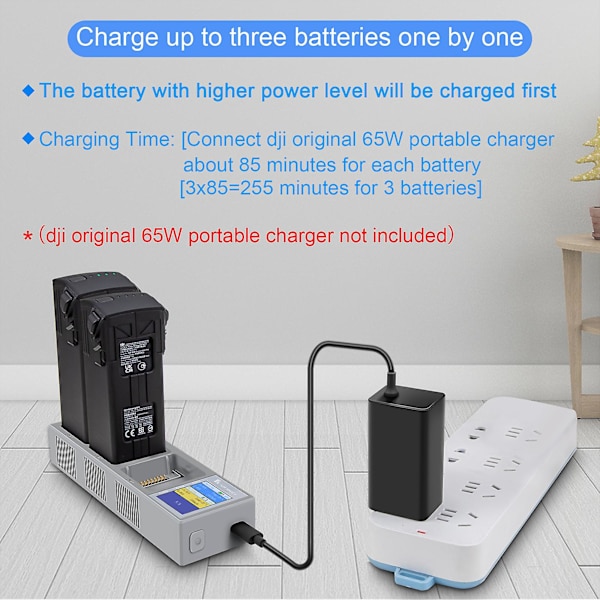 USB-batterilader for Mavic 3 Drone, Flybatteri USB-lading Hub, Digital
