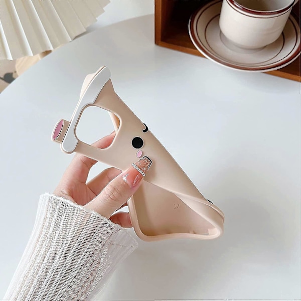 Sött Tecknat 3D Bubble Tea Silikon Mjukt iPhone Skal (vit, iPhone 12 Pro Max)