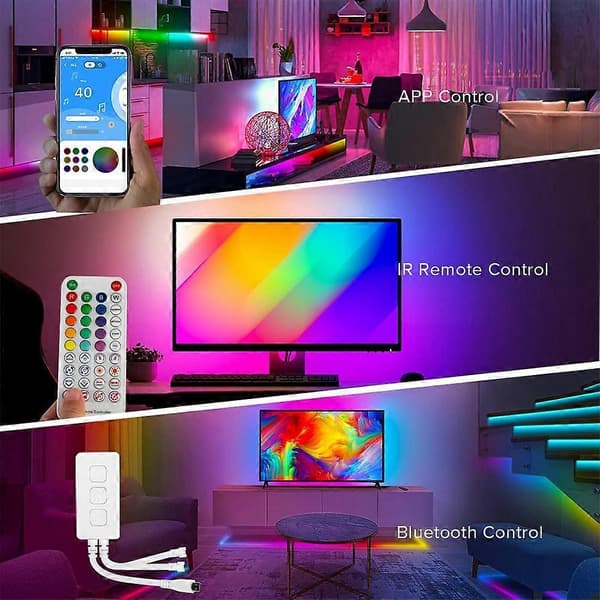 SP611E WS2812B WS2811 Bluetooth Musikk LED Strip Controller IR38 Taster Fjernkontroll APP for Adressebar LED