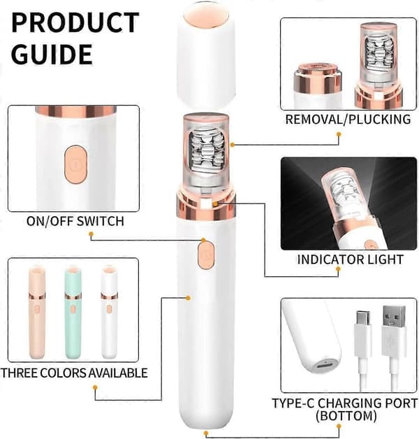 Soft Skin pro Ansiktshårfjerner, SoftSkin Pro Epilator for kvinner Pink
