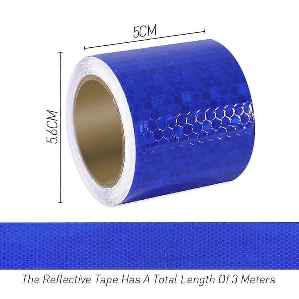 Blå Reflekterande Säkerhetstejp, 2 Rullar 3M x 5CM Ingen Rester Reflektor Tejp Självhäftande Säkerhetsmarkeringstejp
