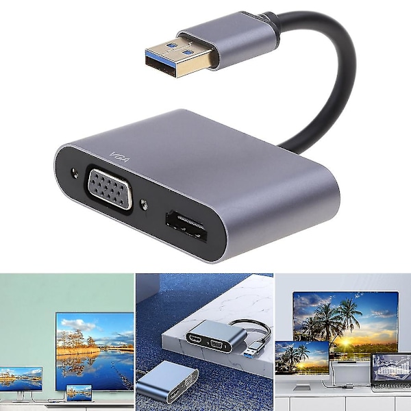 USB til HDMI-adapter USB 3.0 til HDMI VGA 1080p Videografikkabel