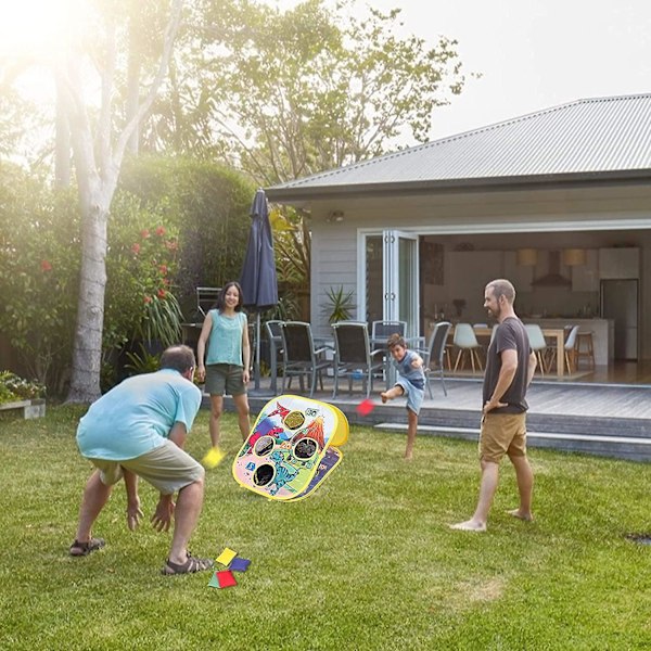 Kastsäckspel för barn i åldern 3-8 år, dubbelsidiga hopfällbara cornhole-set för utomhus- och inomhusspel - Present till pojkar på födelsedagen eller jul