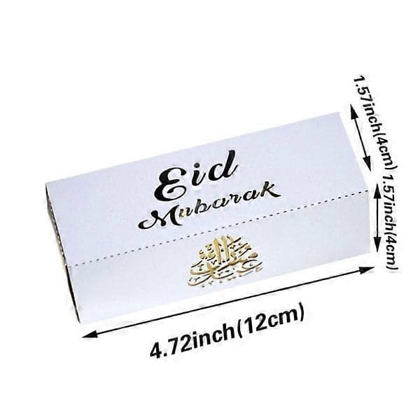 10 st Eid Mubarak godisaskar Ramadan godispåse SVART svart