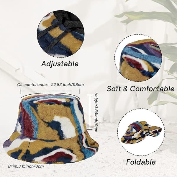 Fuzzy Bucket Hat - Vinter Fuskpäls Fiskarhatt