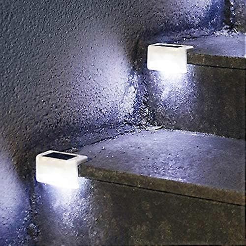 4-pack Solcellsdrivna LED Trappljus Utomhus Trädgård Vägg Staket Gräsmatta Landskap Trappljus