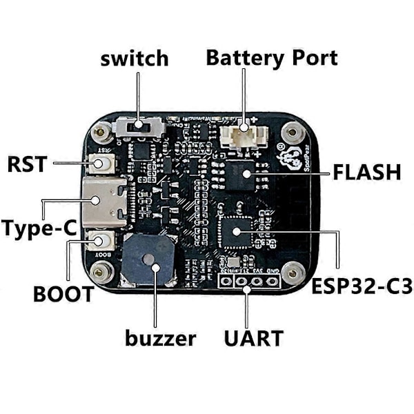 ESP32 C3 1,69 Tommers LCD Berøringsskjerm 240x280 Mini TV LVGL Astronaut Klokke Skjerm med Batterirom A