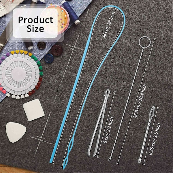6 Stykker Sætsy Loop Kit, Loop Turner Krog Fleksibel Snøre Tråder Metal Pincet Lang Loop Turner Værktøj med Lås