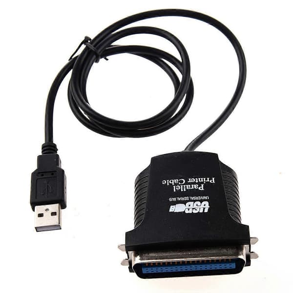 USB printer parallel port 36-bens han-konverteringskabel Sort