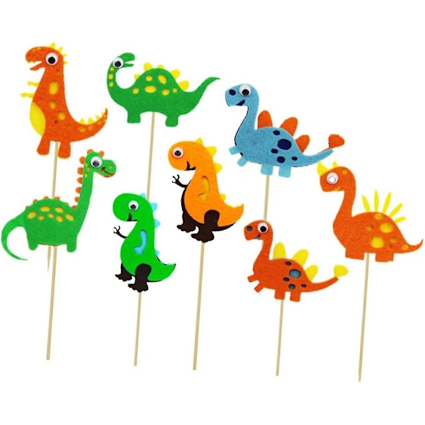 8 stk Kageindsatser Dinosaur Dessert Picks Søde Dinosaur Kage Picks Dinosaur Cupcake Topper Cupcake Picks Dessert Dekoration Fødselsdagskage Topper Dyr Kage S