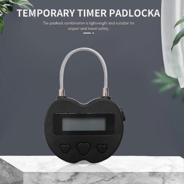 Smart Time Lock LCD Display Tidlås USB Genopladelig Midlertidig Timer Hængeslås Rejse Elektronisk Ti