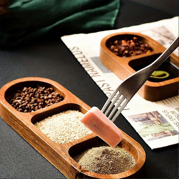 Rektangulär bricka i massivt trä Kryddbricka Frukostmat Sushi Bröd Dessert Såsbricka Köksdekoration