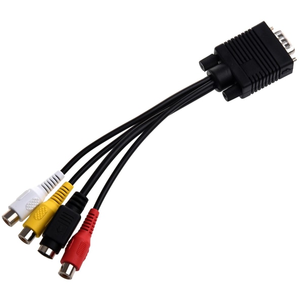 VGA-adapter til TV S-video RCA ut-kabel for PC-video