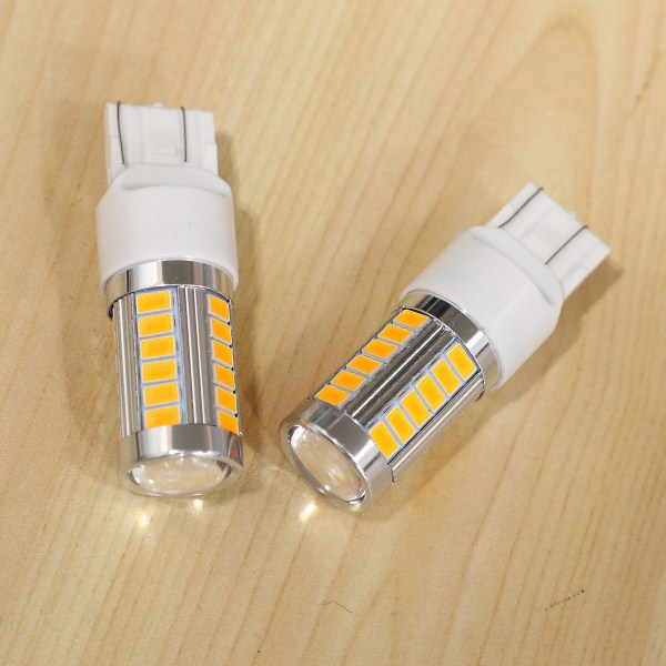 7443, T20 LED-lampor Amber Yellow 900 Lumen Super Ljus (förpackning med 8)