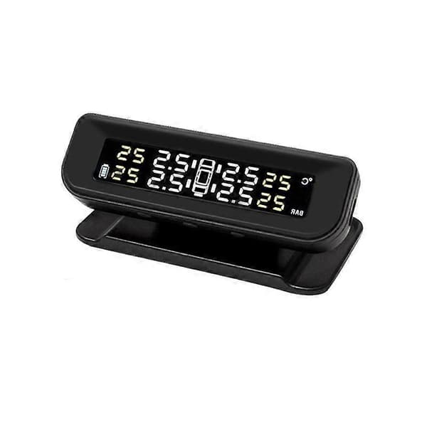 Trådlös Solcellsdriven TPMS Bil Däcktryckslarm Monitor System Display Temperaturvarning med 4 Externa