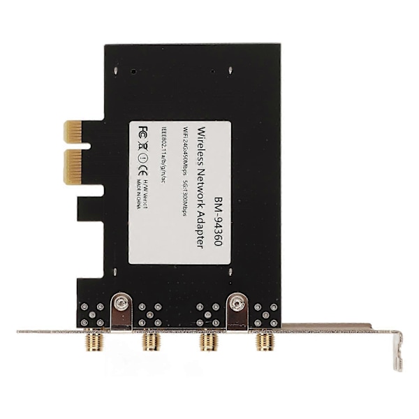 PCIe Nettverksadapter 2.4G 450Mbps 5G 1300Mbps 4 Antenner Standard IEEE BT4.1 PCIe Nettverkskort for Datamaskin Router