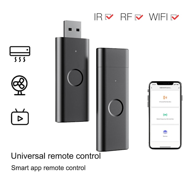Universal Fjärrkontroll RF433 Intelligent ABS Bred Applikation WiFi IR Fjärrkontroll för TV