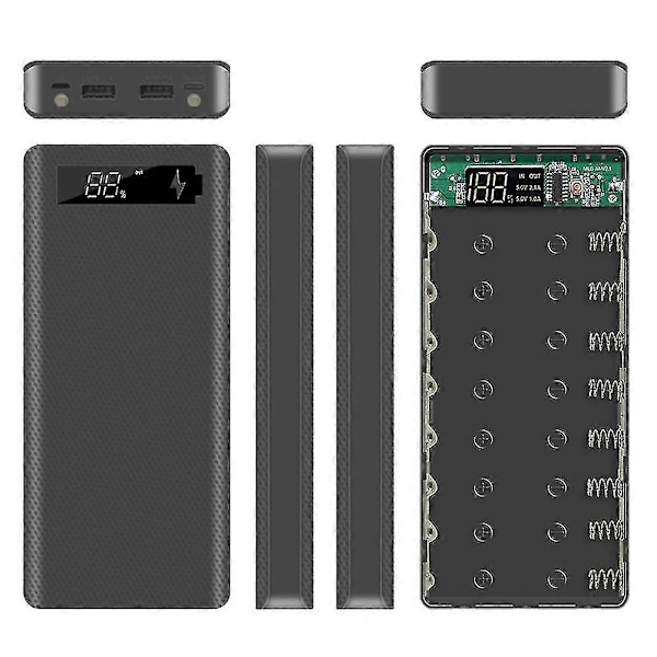 WJTG Power Bank Fodral LCD Display Stöd 20000mah LCD Display För 8x18650 Batteri Gör-det-själv Powerbank Fodral(blJ