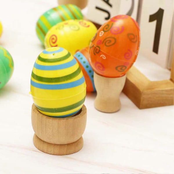 12 st 6 cm påskfärgade öppna ägg fyllbara DIY plast tomma äggfigur prydnad vårdekoration Glad påskdag festival semestergåvor